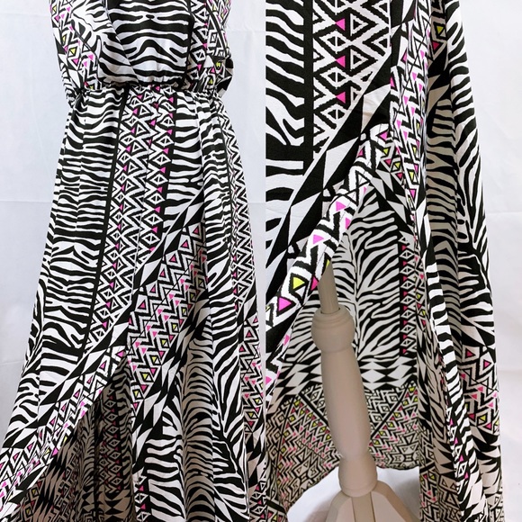 ASOS Influence Black Zebra Long Maxi Dress - Picture 6 of 8